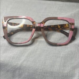 Pink and Brown Square Women's Glasses